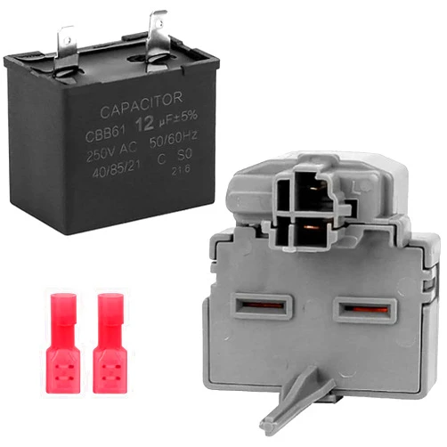 Fetechmate 2319792 W10189190 W10197428 TSD2 Refrigerator Compressor Start Relay Device & W10662129 Run Capacitor by Fetechmate Compatible with Whirl-Pool Ken-More Refrigerator W10448874 W10128795 W10197427