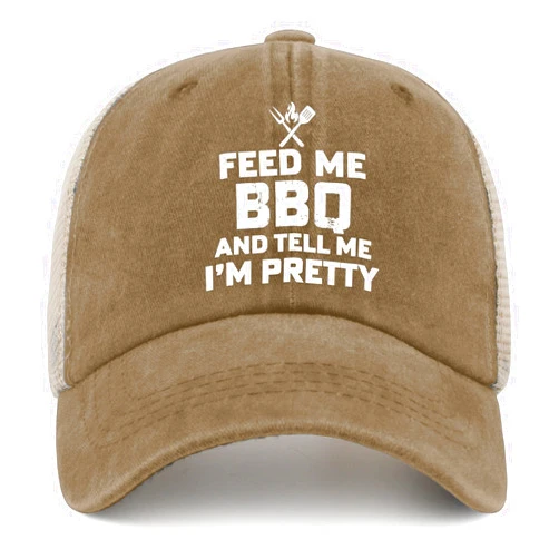 Nasslark Feed Me Boq and Tell Me I'm Pretty Cap Women's Hat Hiking Hat Women Gifts for Men Workout Hats