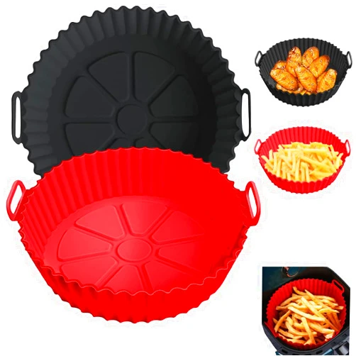 Xabzhzn Air Fryer Silicone Liners for Ninja Air Fryer AF101 4QT AF161 AF150 5.5QT, for COSORI/Gourmia/PowerXL/Instant Essentials/Fabuletta/Chefman/Dreo/Ultrean Air Fryer 4QT, and Most 3 to 5 QT Airfryer
