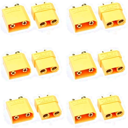 Aiyoyo XT90 Male Female Connector Set Plugs for RC Lipo Battery Motor,6 Male Connectors + 6 Female Connectors with Heat Shrink