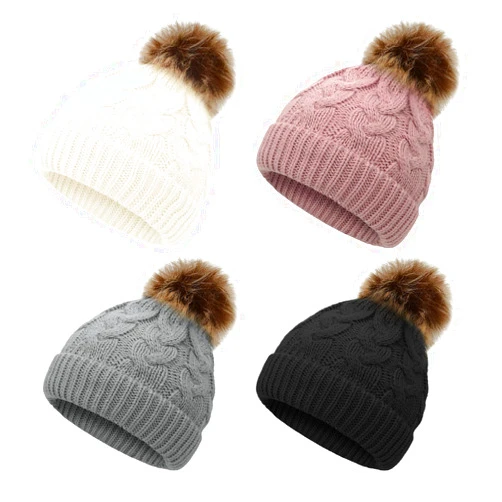 American Trends Baby Girl Hat Baby Beanie Knit Toddler Winter Hats for Girls Boys Warm Infant Cap Pom Pom