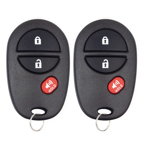 Lehicriar Key Fob Keyless Entry Remote Repalcement for 2004-2015 Toyota Tacoma Tundra Sienna Sequoia Highlander 3-Btn for GQ43VT20T (2 Packs)