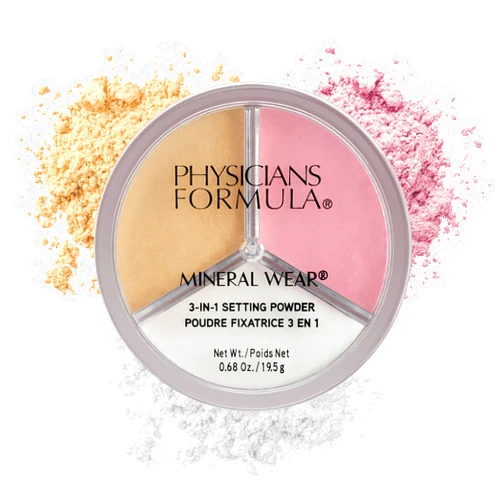 Physicians Formula Mineral Powder Wear 3-in-1 Setting Powder Face Makeup, Reduce Shine, Brighten, Baked | Dermatologist Tested, Clinicially Tested