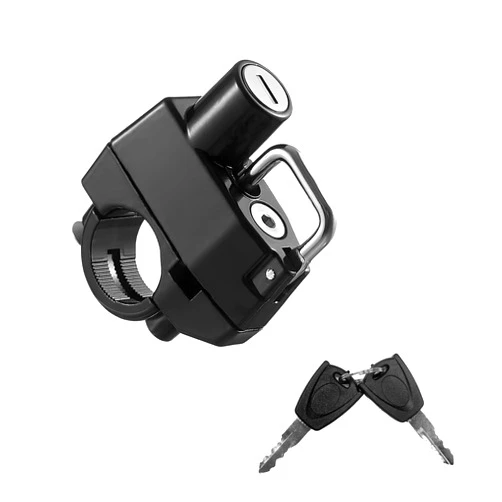 KVAEY Motorcycle Helmet Lock, Aluminum Alloy Anti Theft Helmet Security Lock with 2 Keys, Universal Tamper-Proof Helmet Lock for Motorbike Scooter Bike, Motorcycle Accessories