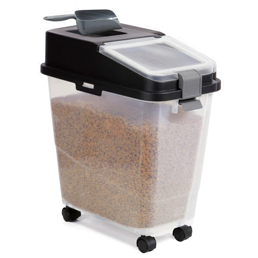 Mighty Tuff Airtight Dog Food Storage Container, Up to 36 lbs, with Portion Scoop – BPA Free Airtight Pet Food Bin on Wheels