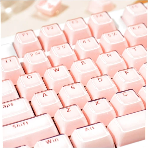 SUEHIODHY Crystal Jelly Keycap, Pink Shine Through Custom Keycap, 135 Keys OEM Profile Keycaps Set, Cute Translucent Keyboard Keycaps for 61/68/84/87/98/100 Cherry MX Mechanical, Pink