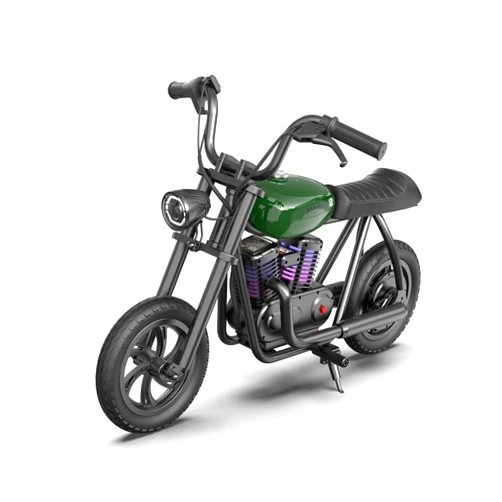 HYPER GOGO Electric Motorcycle for Kids, [GREAT GIFT to KIDS AGE 6+] Hyper GoGo Kids Electric Bike with Colorful Ambient Light, Music Speaker, 3 Gears Max 10Mph Up to 60 Minutes Continuous Ride Time(Green)