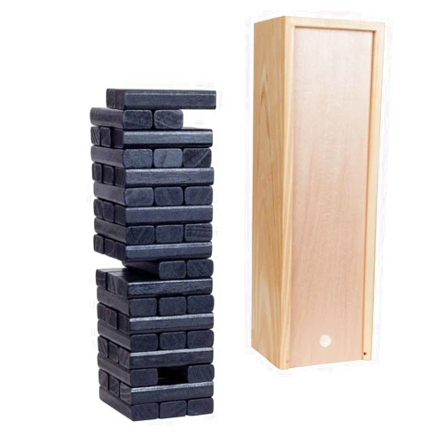 WE Games Wooden Block Stacking Party Game for Adults, Tumble Tower Wedding Guest Book Alternative, Tabletop Games, Includes Storage Case, 12 inches