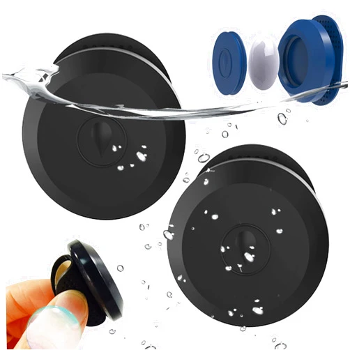 Mwdzfq 2 Pack Waterproof Airtag Sticker Mount with 3M Adhesive Sticker, Silicone Hidden GPS Tracker Mount Accessories for Apple Air Tag, Shockproof Protection Airtag Holder Case(Black Black)