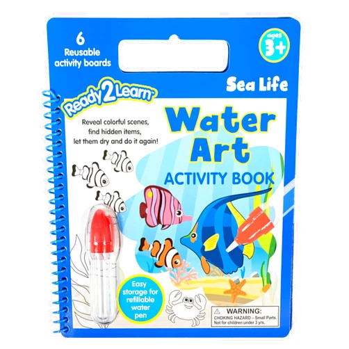 READY 2 LEARN Water Art Activity Book - Sea Life - 6 Activities - Mess-Free Coloring Book - Learn Fun Ocean Facts - Reveal Vibrant, Underwater Designs