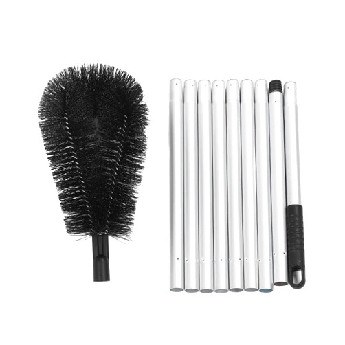 Msiud Gutter Cleaning Brush, with Extendable Handle for Easy Reach Ideal Removing Leaves Debris Dirt from Roof Gutters Stiff Homeowners Professionals
