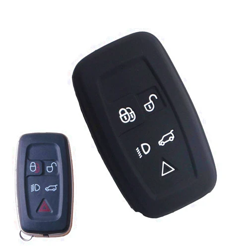 ECOiNVA Silicone ECOiNVA for Discovery Sport Range Rover Evoque Sport Auto Key Shell Case Silicone Car Key Fob Cover Remote (B-Black)