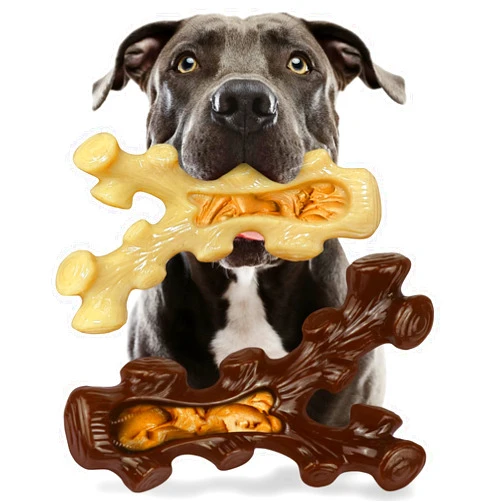 SIHRMIU 2 Pack Dog Chew Toys for Aggressive Chewers,Boredom and Stimulating Best Dog Toys for Medium/Large Breed,Tough Almost Indestructible Dog Bones for Teeth Cleaning and Training