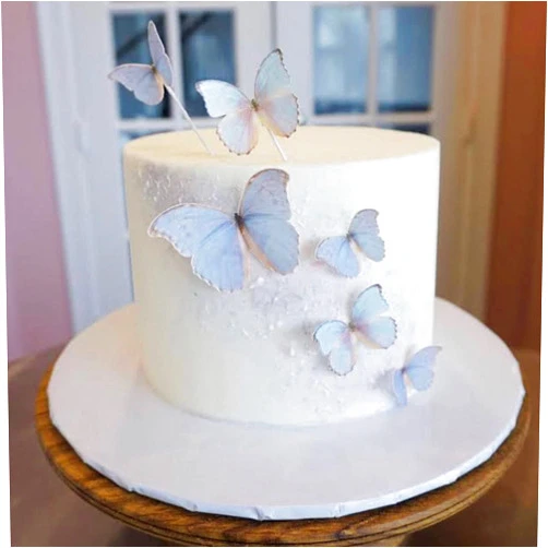 CHOCKACAKE Wafer Paper Butterflies Cupcake Toppers Wedding Cake Birthday Party Food Decoration Mixed Colour (White 28pcs)