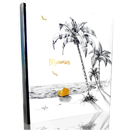 Holoary Photo Album 4x6 160 Photos Two Pictures Per Page, Memo Writing Area for Each Pocket, 160 Pockets 4”x6”, Printed Book Cover Travel Design Natural Beach Vacation Honeymoon Memories