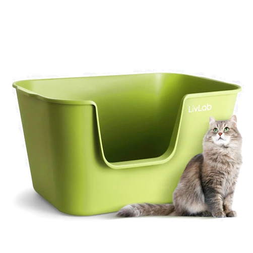 LivLab Mker Extra Large Litter Box,Open Top High Sided Cat Litter Pan,XL cat Litter Box for Big Cats,high Wall Jumbo Litter Box,Anti-Splashing Multi Kitty Cat Litter Box(Green)