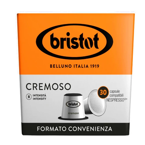 Bristot Cremoso Capsules | Medium Roast Espresso Capsules Compatible with Nespresso Original Machines | Pack of 30