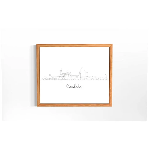 Aj decor Cordoba, Spain Poster Print Wall Art -Modern City Skyline Landmarks - Line Drawing - Sketch Minimalist Art Room B35 (Cordoba, Spain, 24