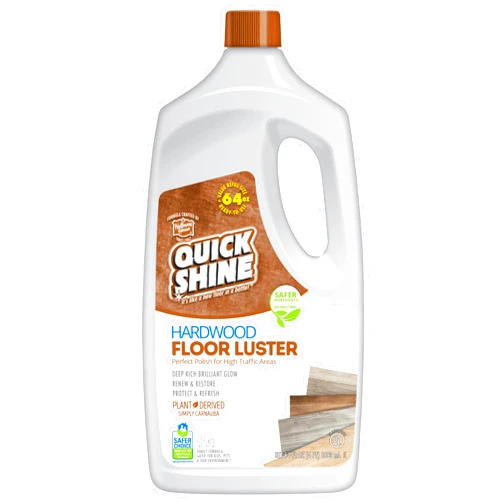 Quick Shine Hardwood Floor Luster 64oz | Plant-Based Cleaner & Polish w Carnauba | Simply Squirt & Spread | Don't Refinish It, Quick Shine It | Safer Choice Cleaner | Restore-Protect-Refresh