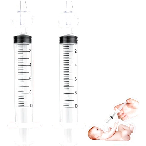 Vicloon Baby Nasal Irrigator, 2PCS Nasal Syringe for Baby, Portable Infant Nose Cleaner with Cleanable and Reusable Silicone Nasal Suction Tip forIrrigation, Nasal Spray, Nasal Hygiene（Transparent）