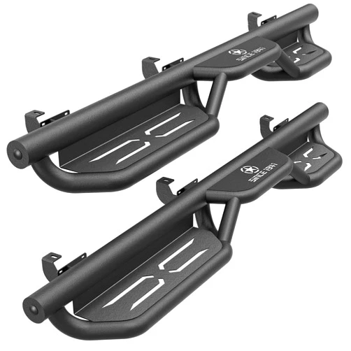 YZONA for Wrangler JK Running Boards Side Steps Compatible with 2007-2018 Jeep Wrangler JK Unlimited 4 Doors, Heavy-Duty Steel Nerf Bars Step Plates Rock Sliders Rail (Black, Powder Coated)
