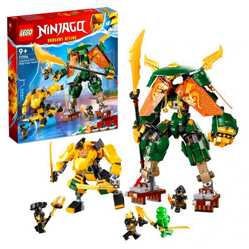 LEGO NINJAGO Lloyd and Arin’s Ninja Team Mechs Building Toy Set, Featuring 2 Battle Mechs and 5 Minifigures, Gift for Imaginative Boys and Girls Ages 9+ Who Love Ninja Adventures, 71794