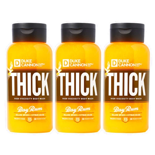 Duke Cannon Supply Co. Duke Cannon THICK HIGH VISCOSITY Body Wash For Men (Bay Rum, Pack of 3)