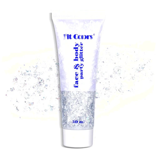 TEOYALL Long Lasting Silver Body Glitter Holographic Sparkling Cosmetic Grade Chunky Glitter for Face Hair (Silver)