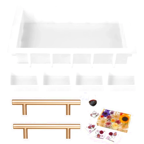 Lnrueg Silicone Tray Molds Set for Epoxy Resin Casting, 13.5