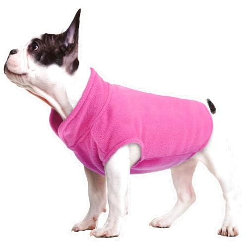 FUAMEY Dog Fleece Vest,Warm Sweatshirt Puppy Stretchy Sweater Pullover Dog Turtleneck Coat Dog Winter Jacket with Leash Hole, Dachshund Sweaters Yorkie Clothes for Small Medium Large Dogs Pink S