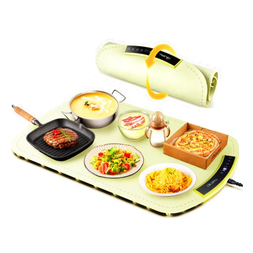 COLDFILL Electric Warming Tray - Foldable Food Warming Mat with 8 Temp Setting, Full-Surface Heat in 5s, 4 Hours Auto-Off, Easy to Clean with Nano-Material for Buffet