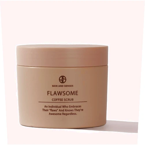 Skin And Senses Flawsome 100% Natural Organic Arabica Ground Coffee Cellulite Reducing Body Scrub by Skin and Senses (11.5oz) — With Vitamin E, Carrot Seed Oil, and Coconut Oil