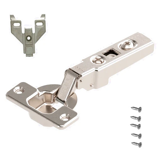 Blum Hinge Face Frame (Framed Cabinet), Full Overlay, 100 Degree Clip Hinge (Part# 71M2550), Self-Close, with 0mm Plate (Part# 175L6600.22) (Set of 2)