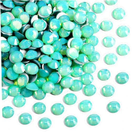 Beadsland 1440pcs Flat Back Crystal Rhinestones Round Gems for Nail Art and Craft Glue Fix, Pacific Opal, SS10, 2.7-2.9mm