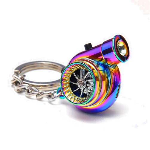 Boostnatics Rechargeable Electric Electronic Turbo Keychain with Sounds + LED! - Neochrome NEW Version 5 (V5)