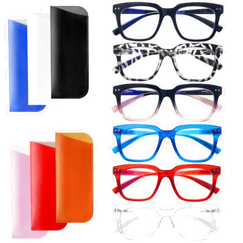 BONCAMOR Reading Glasses for Women Blue Light Blocking 6 Pack Anti Eyestrain Fashion Computer Readers with Spring Hinge
