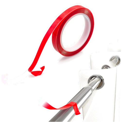 Koxuky 29ft Curtain Rod Tape, Clear Curtain Ring Slide Curtain Tape Curtain Spacers Curtain Accessories, Smooth and Silent Curtain Rod Slide Curtain Tape for Curtain Rings Drapery Ring Slide Tape