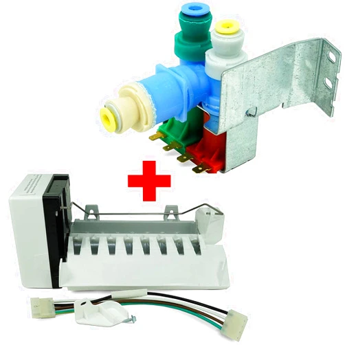 EvertechPRO 2198597 Icemaker and W10408179 Water Inlet Valve Replacement for Whirlpool Refrigerator W10122502 4389177 2198678 2186486 626663 1016069 2304757 1938614