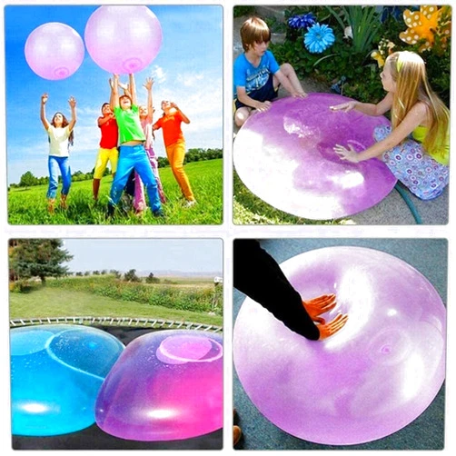 Deashun Bubble Ball for Kids 2 Pack Inflatable Jelly Balloon Ball Funny Toy for Adults Kids Inflatable Water Ball Beach Garden Ball Soft Rubber Ball Outdoor Party (L)