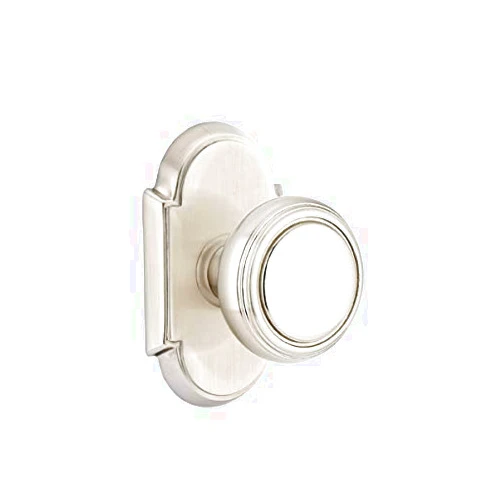 Emtek Privacy Set, Style 8 Rosette, Norwich Knob, Satin Nickel US15