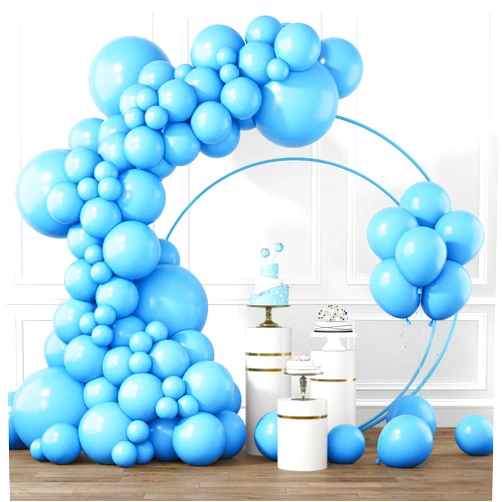 RUBFAC Light Blue Balloons Different Sizes 105pcs 5/10/12/18 Inch Sky Blue Balloon Garland Kit for Wedding Baby Shower Birthday Party Supplies Bridal Shower Decorations