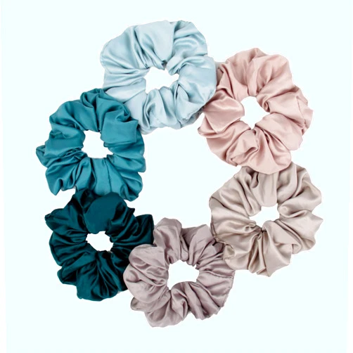 Le Trésor 6 Pieces Satin Silk Scrunchies for hair, Big Hair Scrunchies Satin Hair Ties Ponytail Holder No Hurt Your Hair