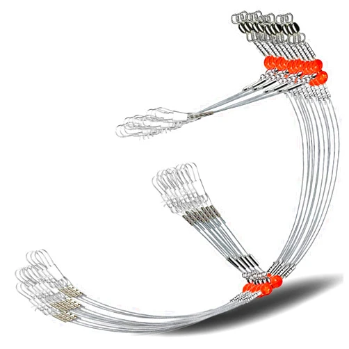 YOTO Fishing Leaders,Stainless Steel Tackle Rig with Tackle Lure Swivels Snaps, Saltwater rig Wire Leader Fishing Leader Wire Bottom rigs for Saltwater