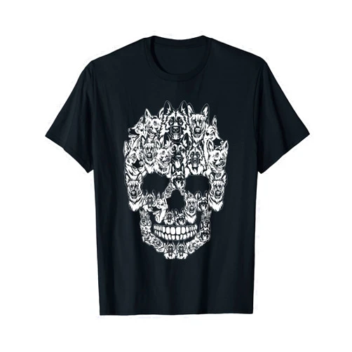 Halloween Skull Costumes Graphic Dog Lovers Gifts German Shepherd Dog Graphic Halloween Skull Costumes T-Shirt
