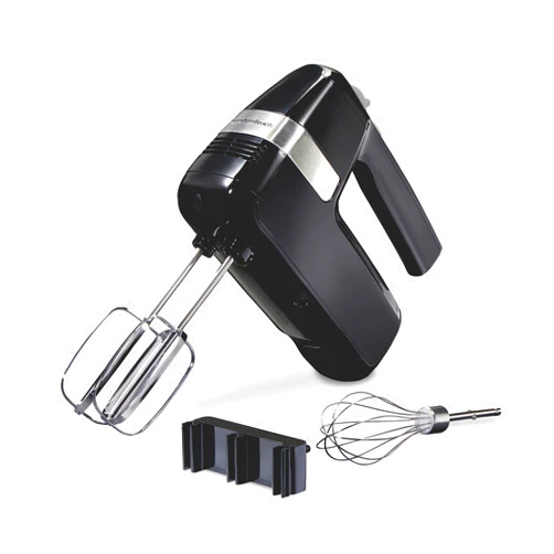 Hamilton Beach Electric Hand Mixer, 6 Speeds + Stir Button, 300 Watts of Peak Power for Powerful Mixing, Includes Whisk and Storage Clip, Black (62628)