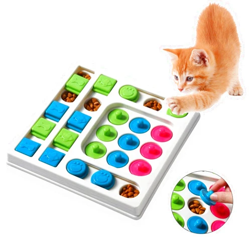 InsRakio Cat Puzzle Feeder ，Cat Puzzle Toy ，Interactive Cat Slow Feeder Kitten Toys ，Maze Puzzle Hidden Food Pet Feeder，Cat Toys for Bored Indoor Adult Cats