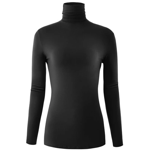 AUHEGN Women's Long Sleeve Lightweight Turtleneck Top Pullover Casual Active Layer Tops Shirts