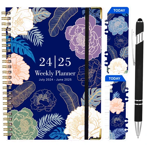 Lansteen 2024-2025 Planner,Daily Weekly and Monthly Calendar Planner(July 2024-June 2025),6.2x8.5 Agenda Book for Home, Teachers, Students, Academic planners, with Bookmark and Ballpoint Pen(Purple)