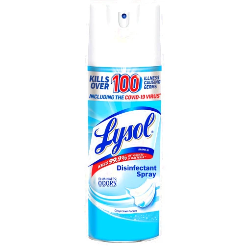 Reckitt Lysol Disinfectant Spray, Household Essential Cleaning Supplies, Multi-Purpose Room Spray, Antibacterial and Sanitizer Spray, Upholstery Deodorizer, Home and Bathroom,Crisp Linen,12.5 fl oz(pack of 1)