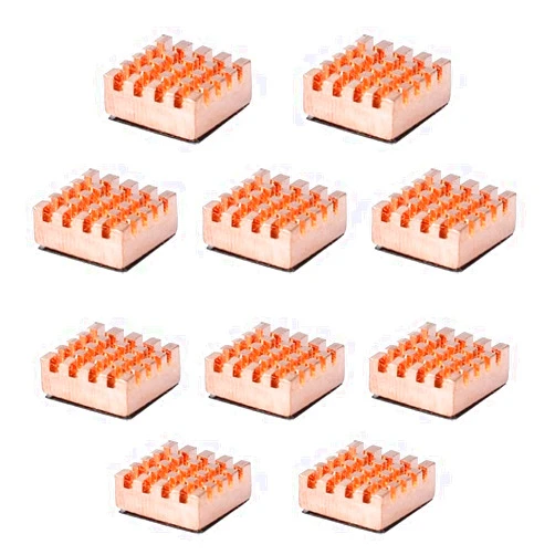 Easycargo 10pcs 14mm VRAM Copper Heatsink + Thermal Conductive Adhesive Tape for Cooling Cooler GPU Chips VRAM VGA RAM GPU (14mmx12mmx5mm) (Copper 14mm)